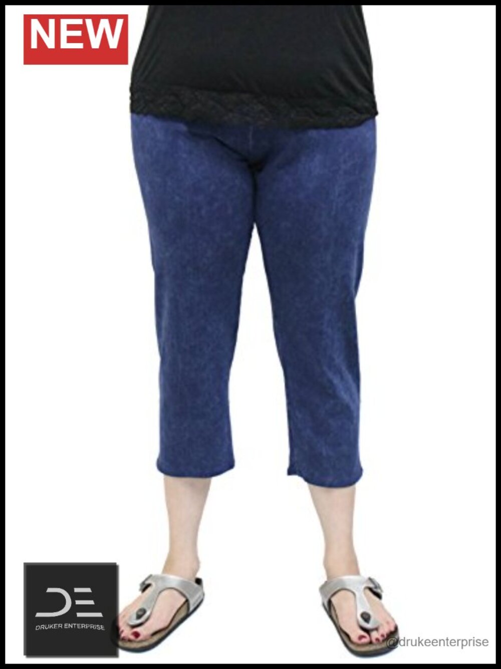 Women's Cotton Spandex Cropped Legging Capris - Mid Rise - Casual Activewear